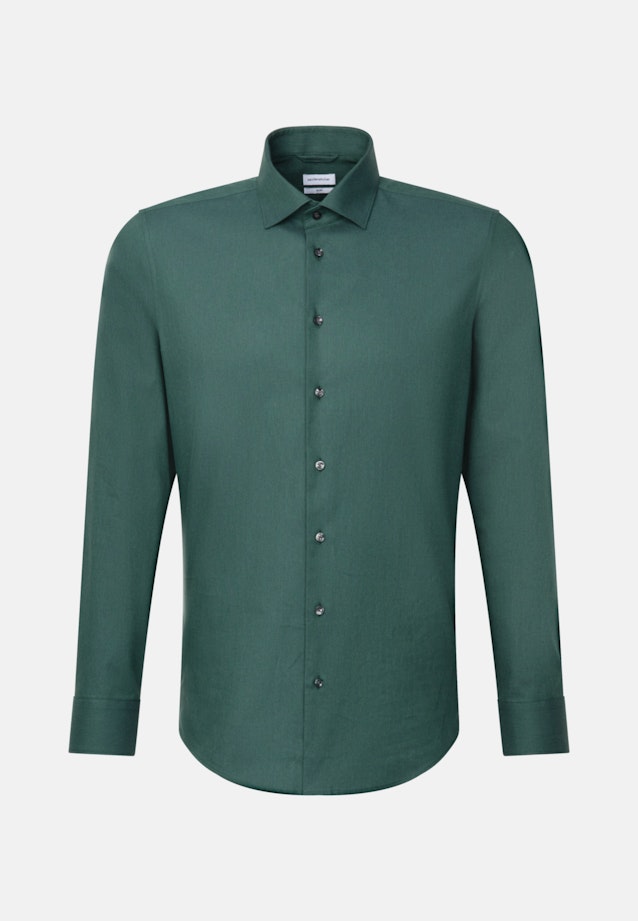 Flannel shirt in Slim with Kent-Collar in Green |  Seidensticker Onlineshop