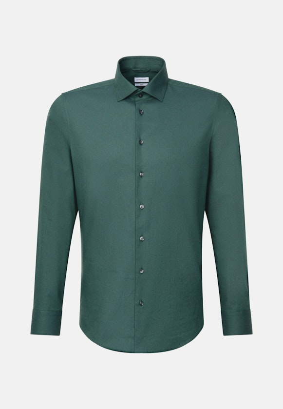 Slim Flanellhemd Uni in Grün |  Seidensticker Onlineshop