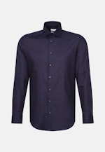 Slim Chemise en flanelle Uni in Bleu Foncé |  Seidensticker Onlineshop