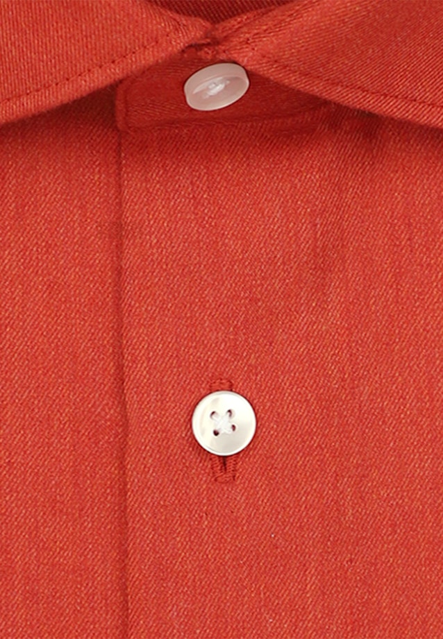 Flannel shirt in Slim with Kent-Collar in Orange |  Seidensticker Onlineshop