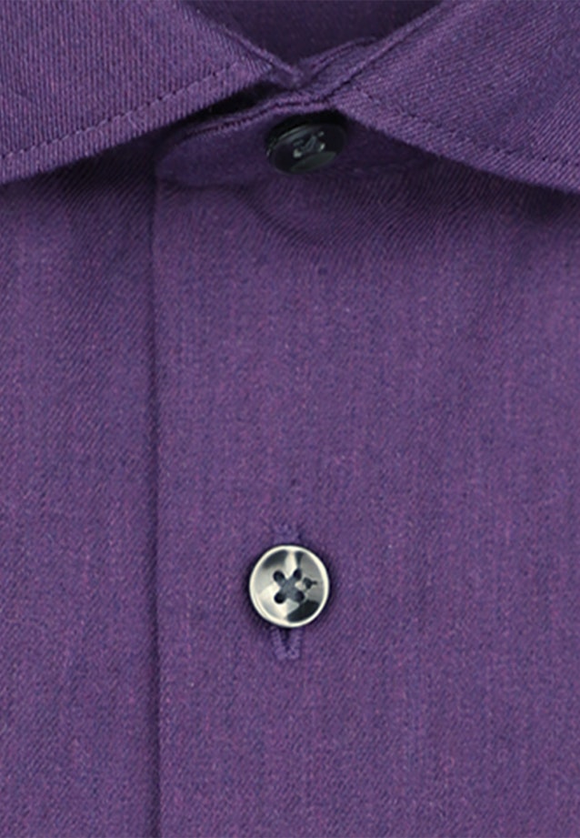 Flannel shirt in Slim with Kent-Collar in Purple |  Seidensticker Onlineshop