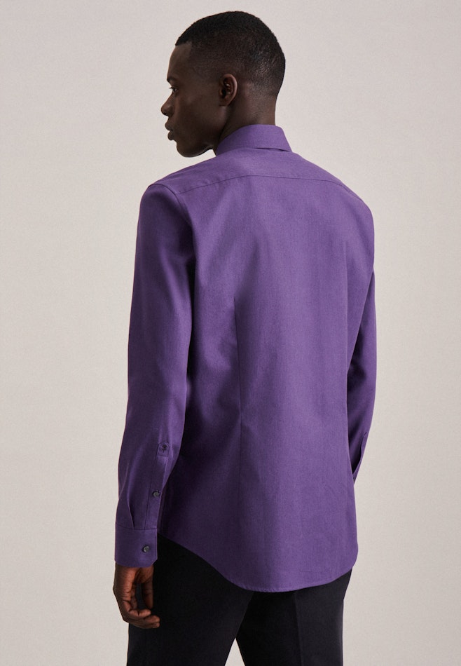 Flannel shirt in Slim with Kent-Collar in Purple | Seidensticker Onlineshop
