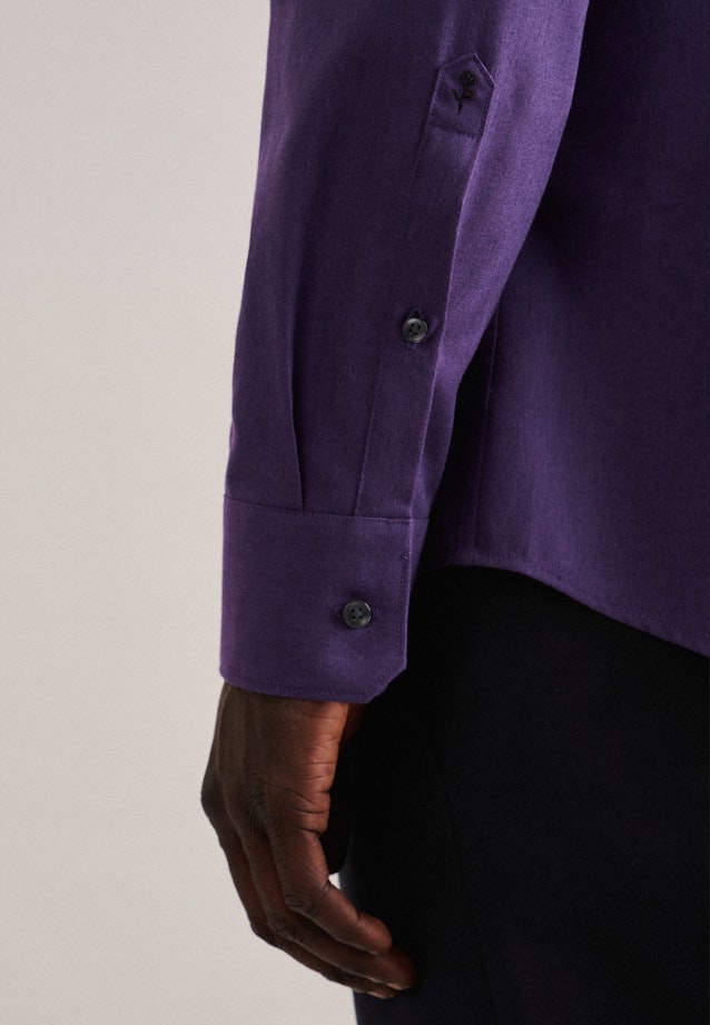 Flannel shirt in Slim with Kent-Collar in Purple |  Seidensticker Onlineshop