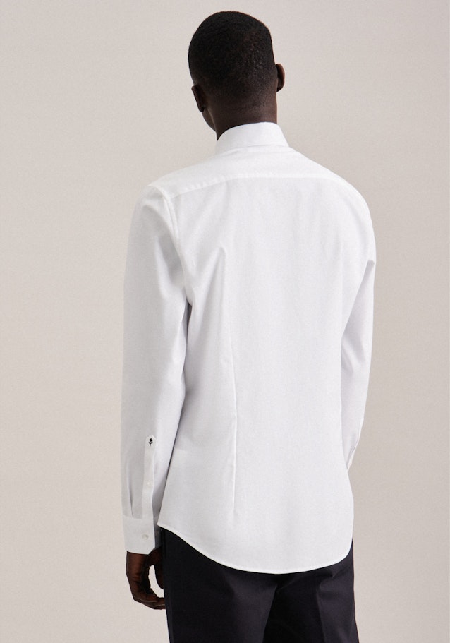 Flannel shirt in Slim with Kent-Collar in White | Seidensticker Onlineshop