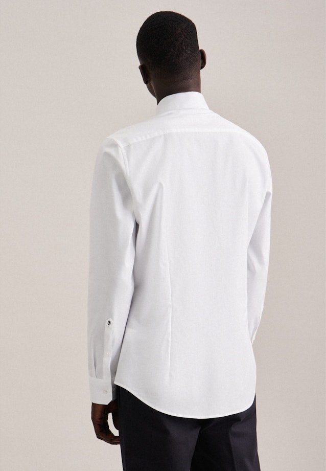 Twill Flanellhemd in Slim mit Kentkragen in Weiß | Seidensticker Onlineshop