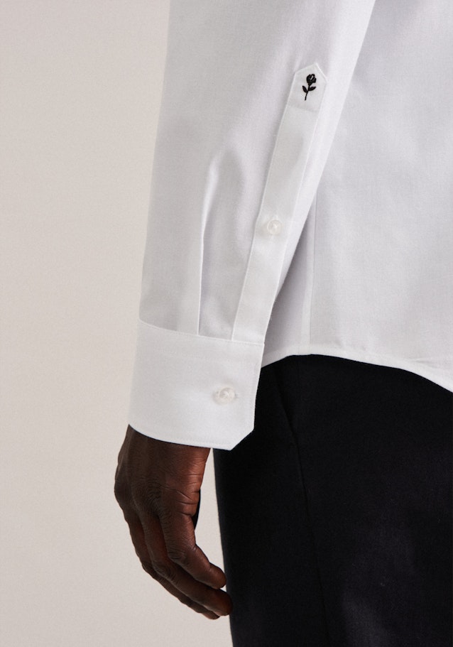 Flannel shirt in Slim with Kent-Collar in White |  Seidensticker Onlineshop
