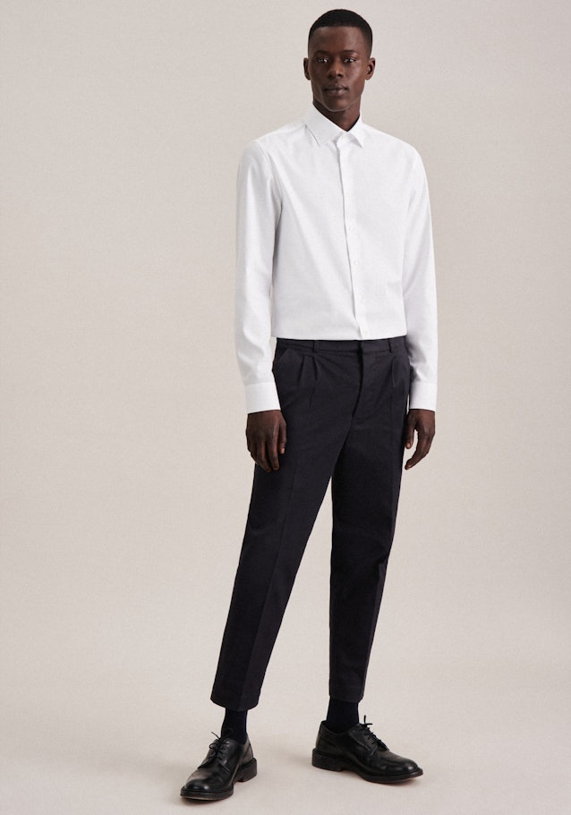 Twill Flanellhemd in Slim mit Kentkragen in Weiß |  Seidensticker Onlineshop