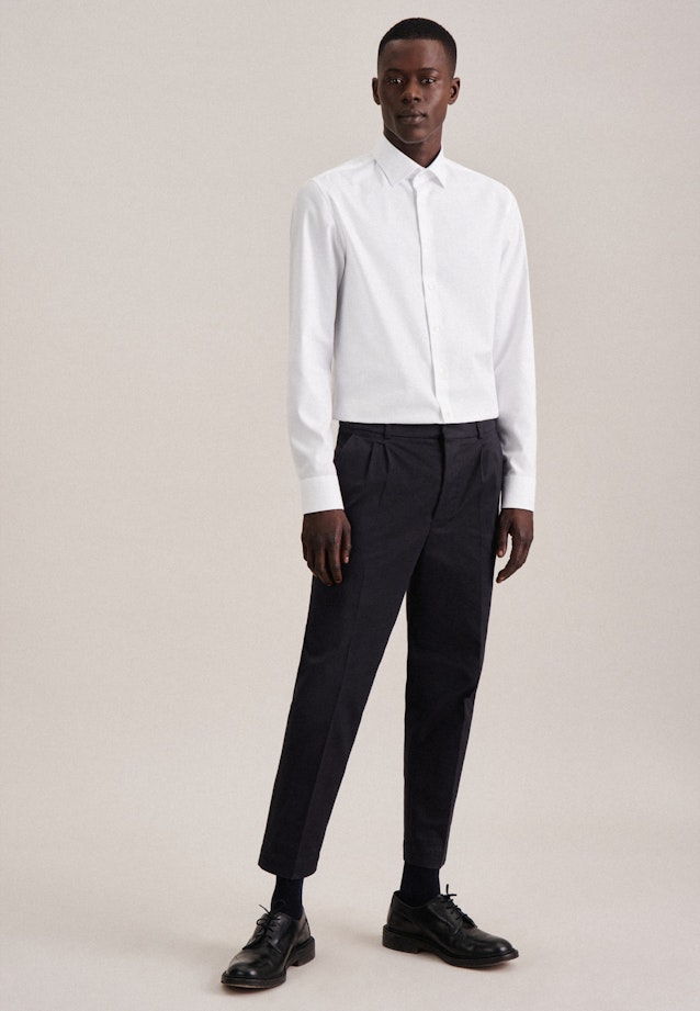 Twill Flanellhemd in Slim mit Kentkragen in Weiß |  Seidensticker Onlineshop