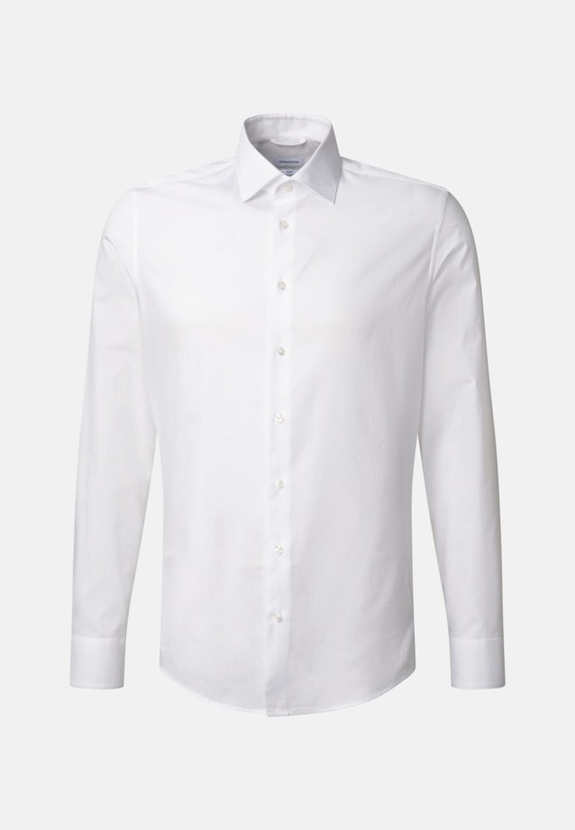 Flannel shirt in Slim with Kent-Collar in White |  Seidensticker Onlineshop