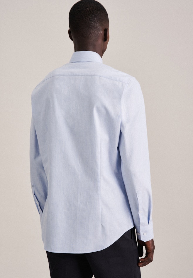 Flannel shirt in Slim with Kent-Collar in Light Blue | Seidensticker online shop