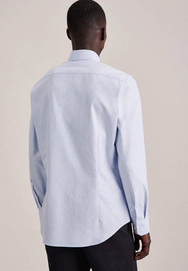 Slim Chemise en flanelle Uni dans Bleu Clair | Boutique en ligne Seidensticker
