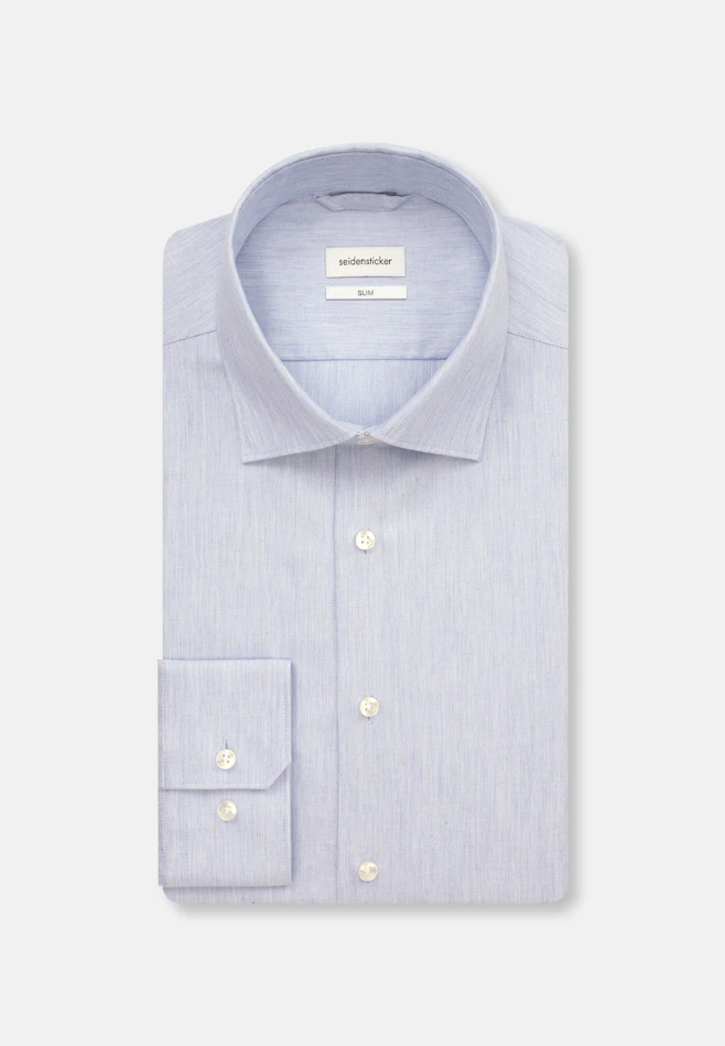Slim Flanellhemd Uni in Hellblau | Seidensticker Onlineshop