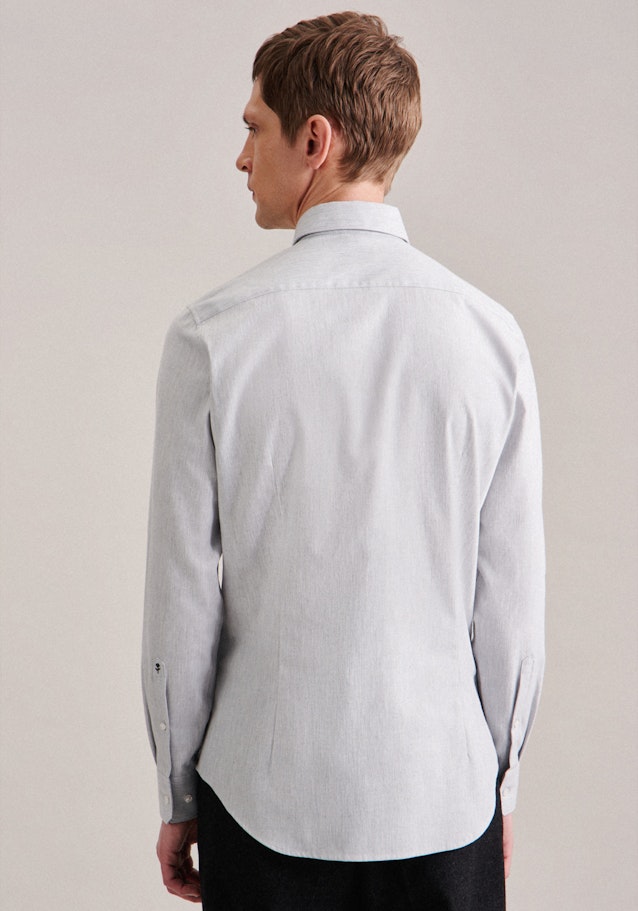 Twill Flanellhemd in X-Slim mit Kentkragen in Grau | Seidensticker Onlineshop
