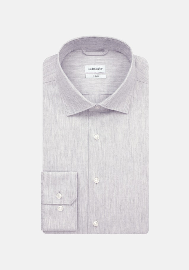 Flannel shirt in X-Slim with Kent-Collar in Grey |  Seidensticker Onlineshop