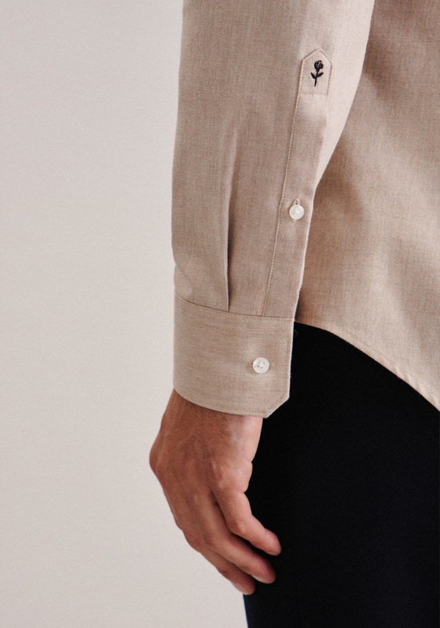 Flannel shirt in X-Slim with Kent-Collar in Brown |  Seidensticker Onlineshop