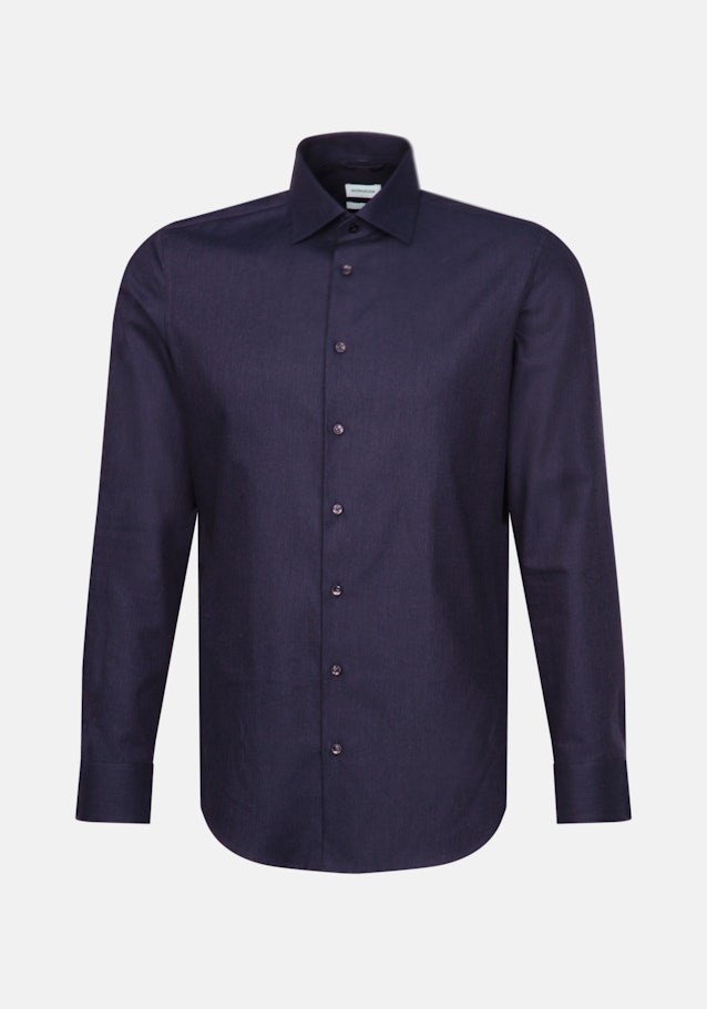 Flannel shirt in X-Slim with Kent-Collar in Dark Blue |  Seidensticker Onlineshop