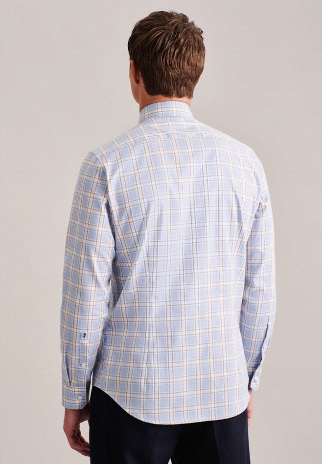 Flannel shirt in Slim with Kent-Collar in Light Blue | Seidensticker online shop