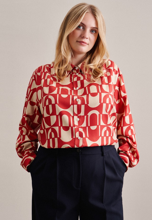 Grande taille Kraag Shirtblouse in Rood | Seidensticker Onlineshop