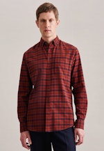 Twill Casual Hemd in Regular mit Button-Down-Kragen in Orange |  Seidensticker Onlineshop