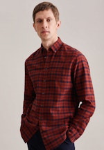 Twill Casual Hemd in Regular mit Button-Down-Kragen in Orange |  Seidensticker Onlineshop