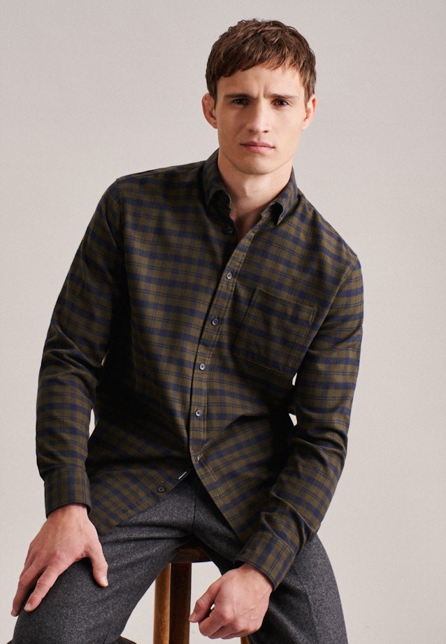Regular Casual Hemd Karo in Grün |  Seidensticker Onlineshop