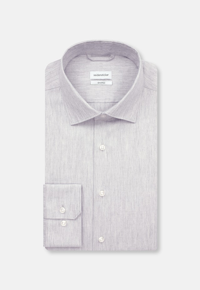 Shaped Flanellhemd Uni in Grau |  Seidensticker Onlineshop