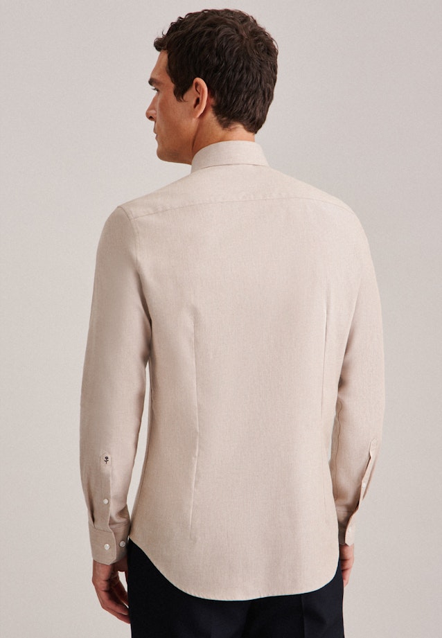 Shaped Flanellhemd Uni in Braun |  Seidensticker Onlineshop