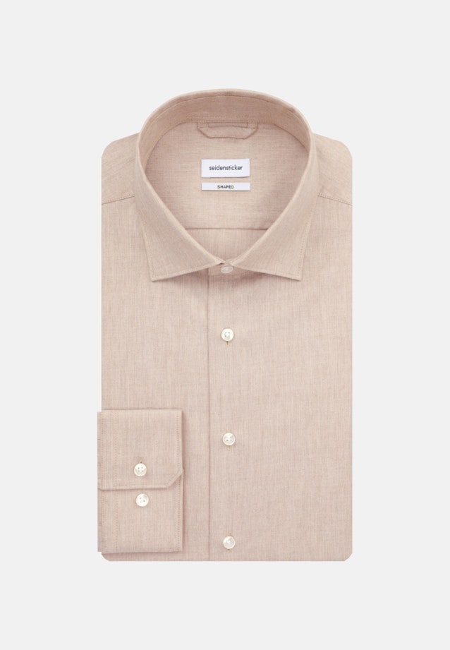 Flanellen hemd in Shaped with Kentkraag in Bruin |  Seidensticker Onlineshop