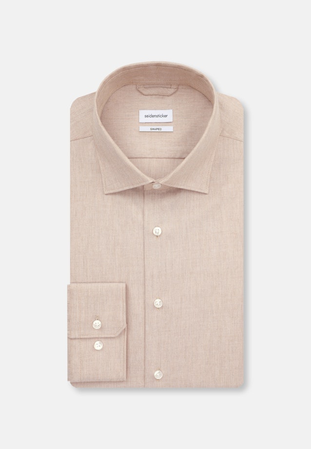 Shaped Flannel shirt Uni in Brown |  Seidensticker Onlineshop