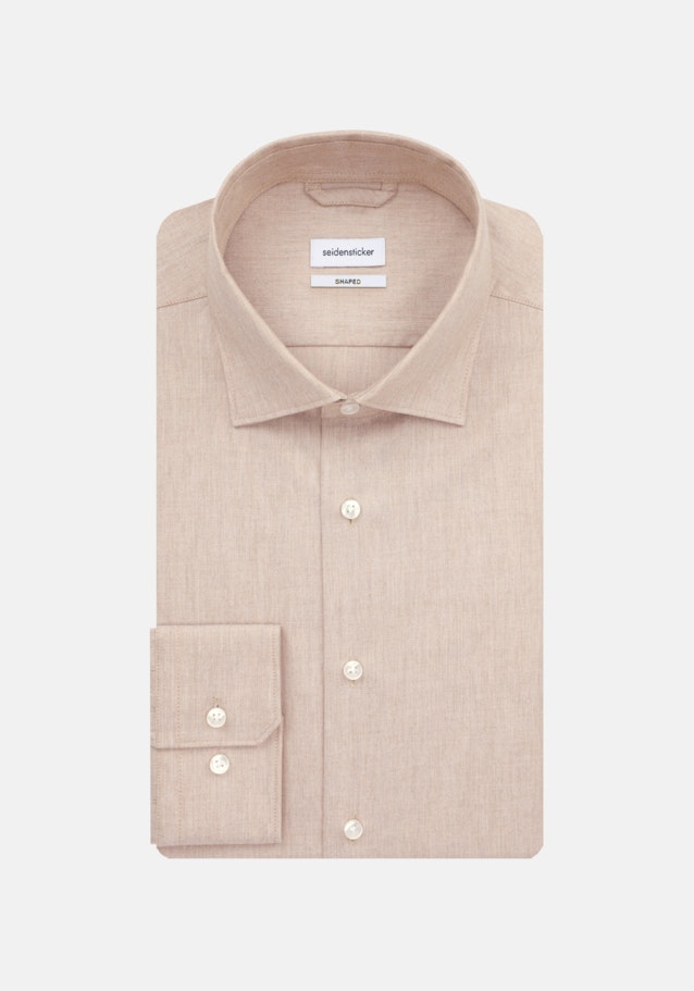 Flannel shirt in Shaped with Kent-Collar in Brown |  Seidensticker Onlineshop
