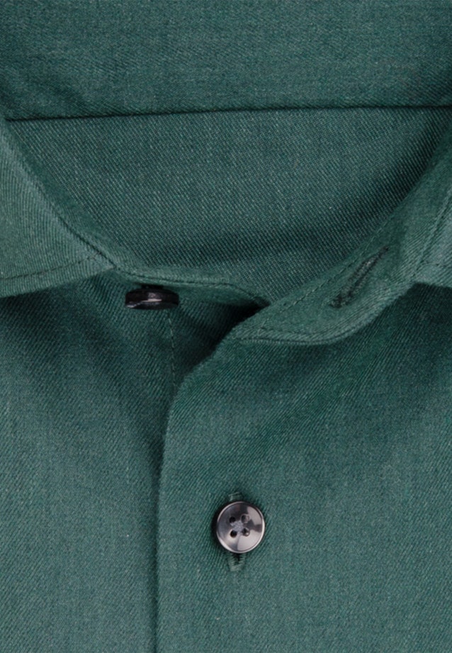 Flanellen hemd in Shaped with Kentkraag in Groen |  Seidensticker Onlineshop