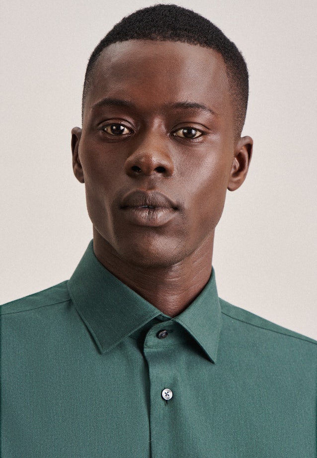 Flannel shirt in Shaped with Kent-Collar in Green |  Seidensticker Onlineshop