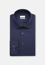 Shaped Flanellhemd Uni in Dunkelblau |  Seidensticker Onlineshop
