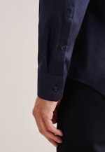 Twill Flanellhemd in Shaped mit Kentkragen in Dunkelblau |  Seidensticker Onlineshop