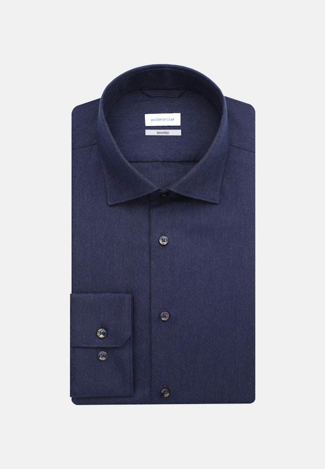 Chemise en flanelle Shaped Twill (sergé) Col Kent in Bleu Foncé |  Seidensticker Onlineshop