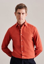 Shaped Flanellhemd Uni in Orange |  Seidensticker Onlineshop