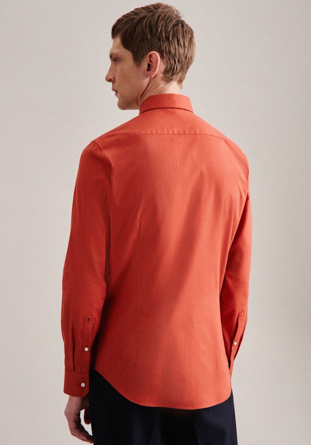 Shaped Flanellhemd Uni in Orange | Seidensticker Onlineshop