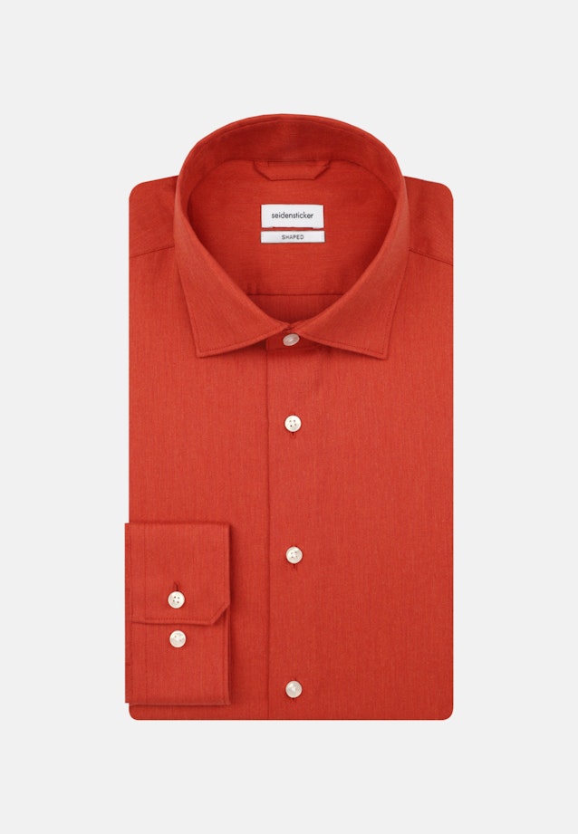 Flannel shirt in Shaped with Kent-Collar in Orange |  Seidensticker Onlineshop