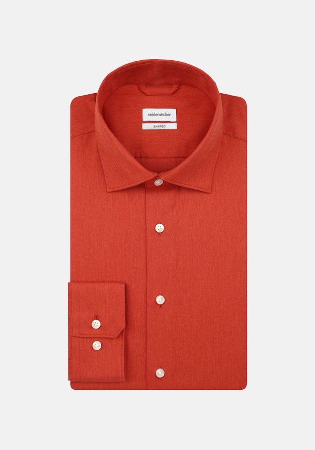 Shaped Flanellhemd Uni in Orange | Seidensticker Onlineshop
