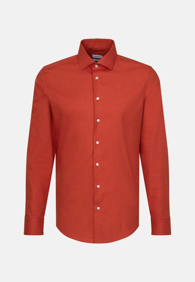 Flanellen hemd in Shaped with Kentkraag in Oranje |  Seidensticker Onlineshop