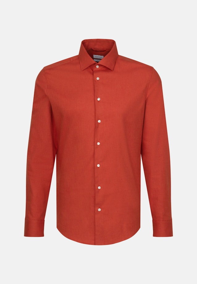 Shaped Flanellhemd Uni in Orange |  Seidensticker Onlineshop