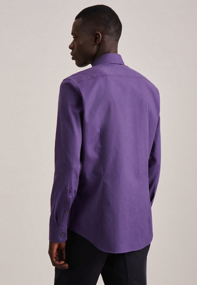 Shaped Flanellhemd Uni in Lila |  Seidensticker Onlineshop
