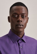 Shaped Flanellhemd Uni in Lila |  Seidensticker Onlineshop