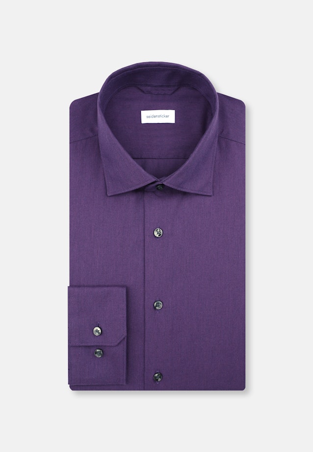 Shaped Flanellhemd Uni in Lila |  Seidensticker Onlineshop