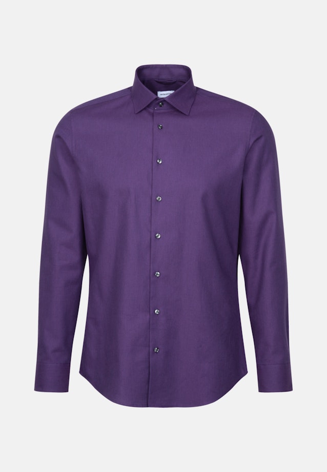 Flannel shirt in Shaped with Kent-Collar in Purple |  Seidensticker Onlineshop