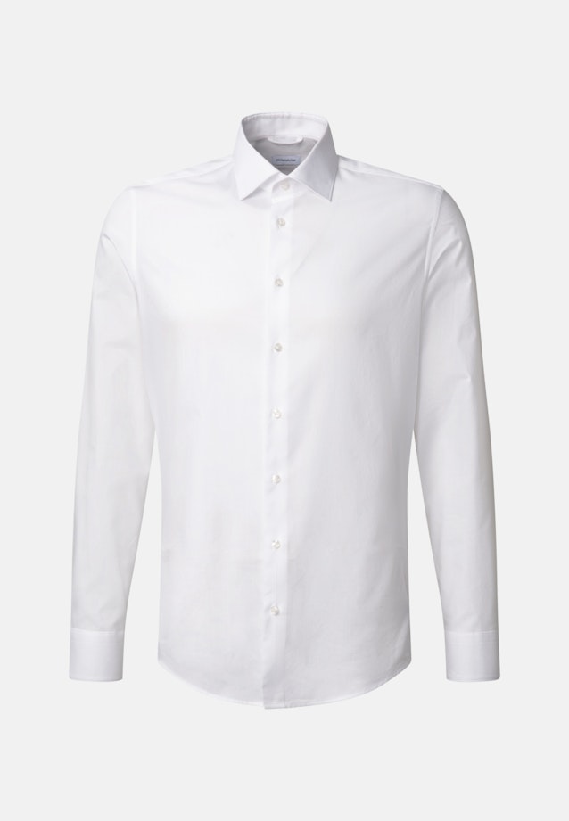 Shaped Chemise en flanelle Uni in Blanc |  Seidensticker Onlineshop
