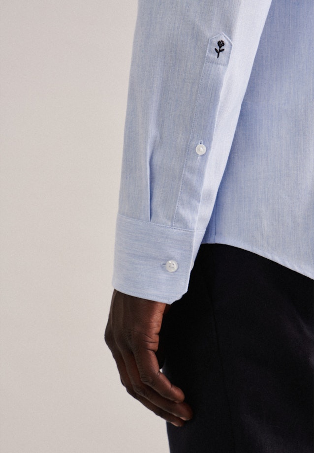 Shaped Flanellhemd Uni in Hellblau |  Seidensticker Onlineshop