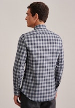 Flannel shirt in Slim with Kent-Collar in Grey |  Seidensticker Onlineshop