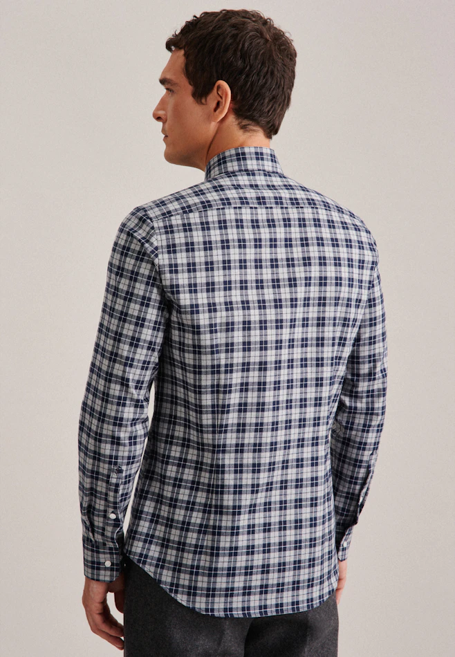 Slim Flanellhemd Karo in Grau | Seidensticker Onlineshop