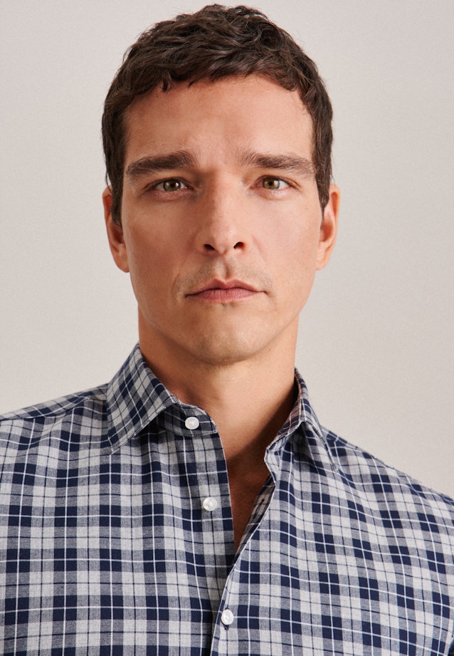 Slim Flanellhemd Karo in Grau |  Seidensticker Onlineshop